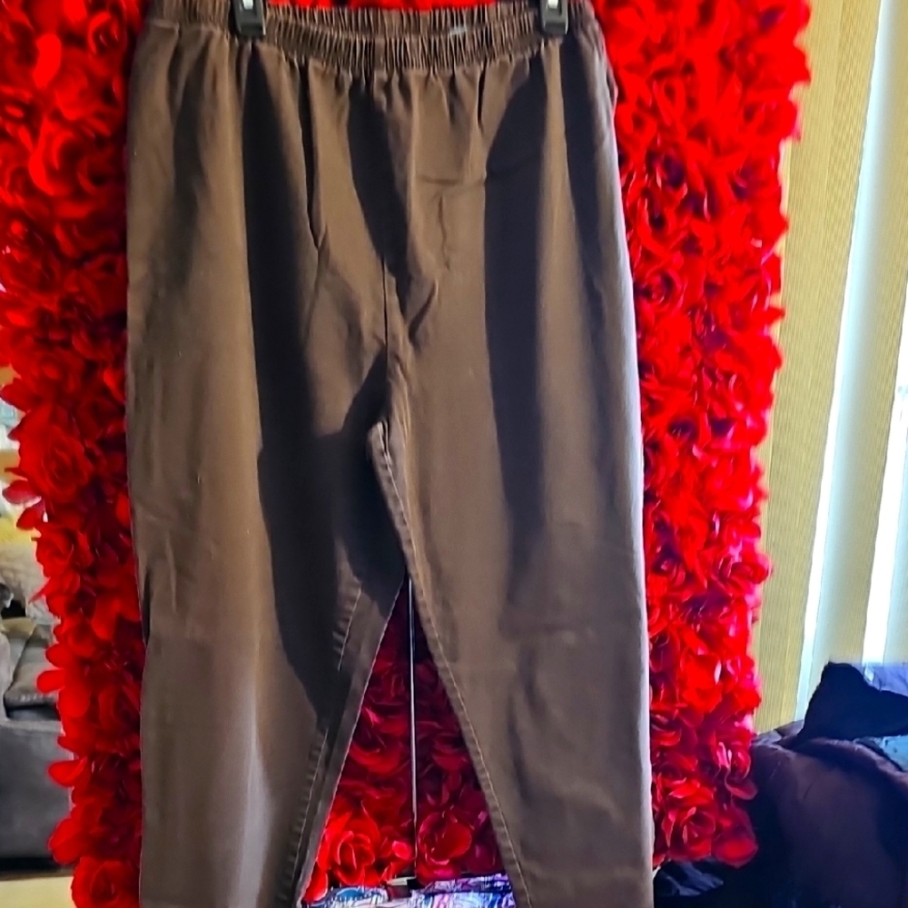 Avenue Women's Brown Jean Legging Pants, Elastic Waist Size 22Tall